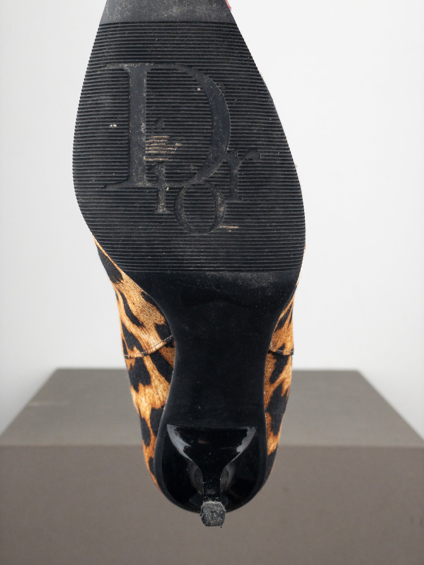 Dior by Galliano AW04 ‘I Love Dior’ Leopard Ankle Chelsea Heel Boots