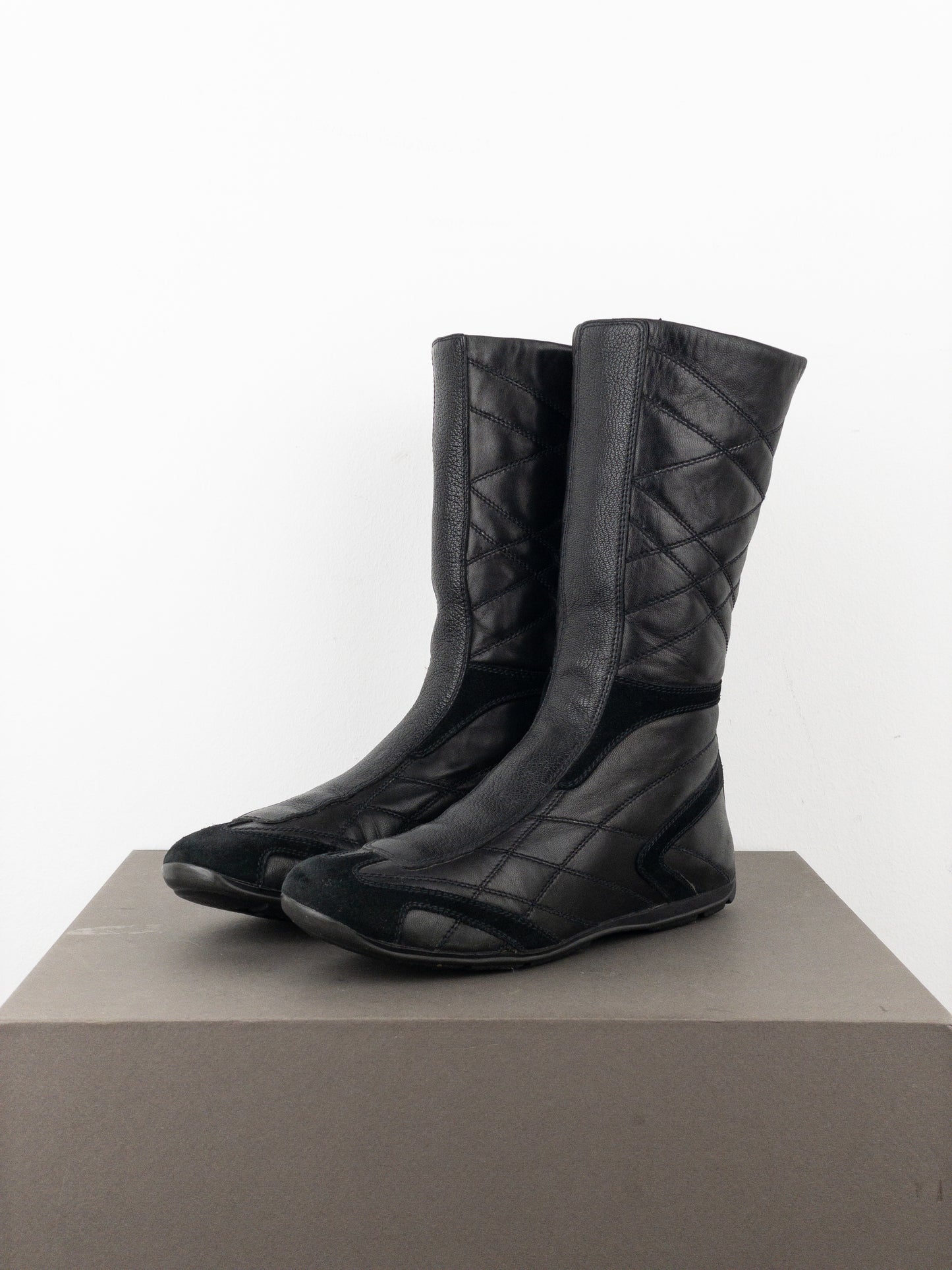 Prada 2000s Mid-Calf Boxing Racing Sneaker Boots