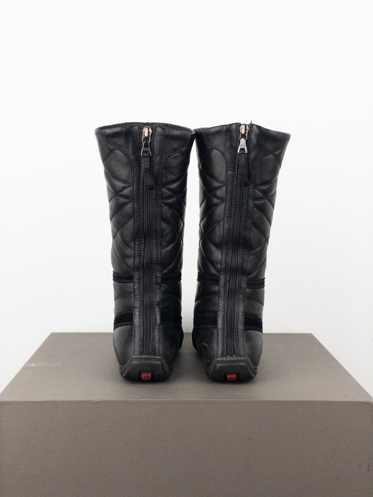 Prada 2000s Mid-Calf Boxing Racing Sneaker Boots