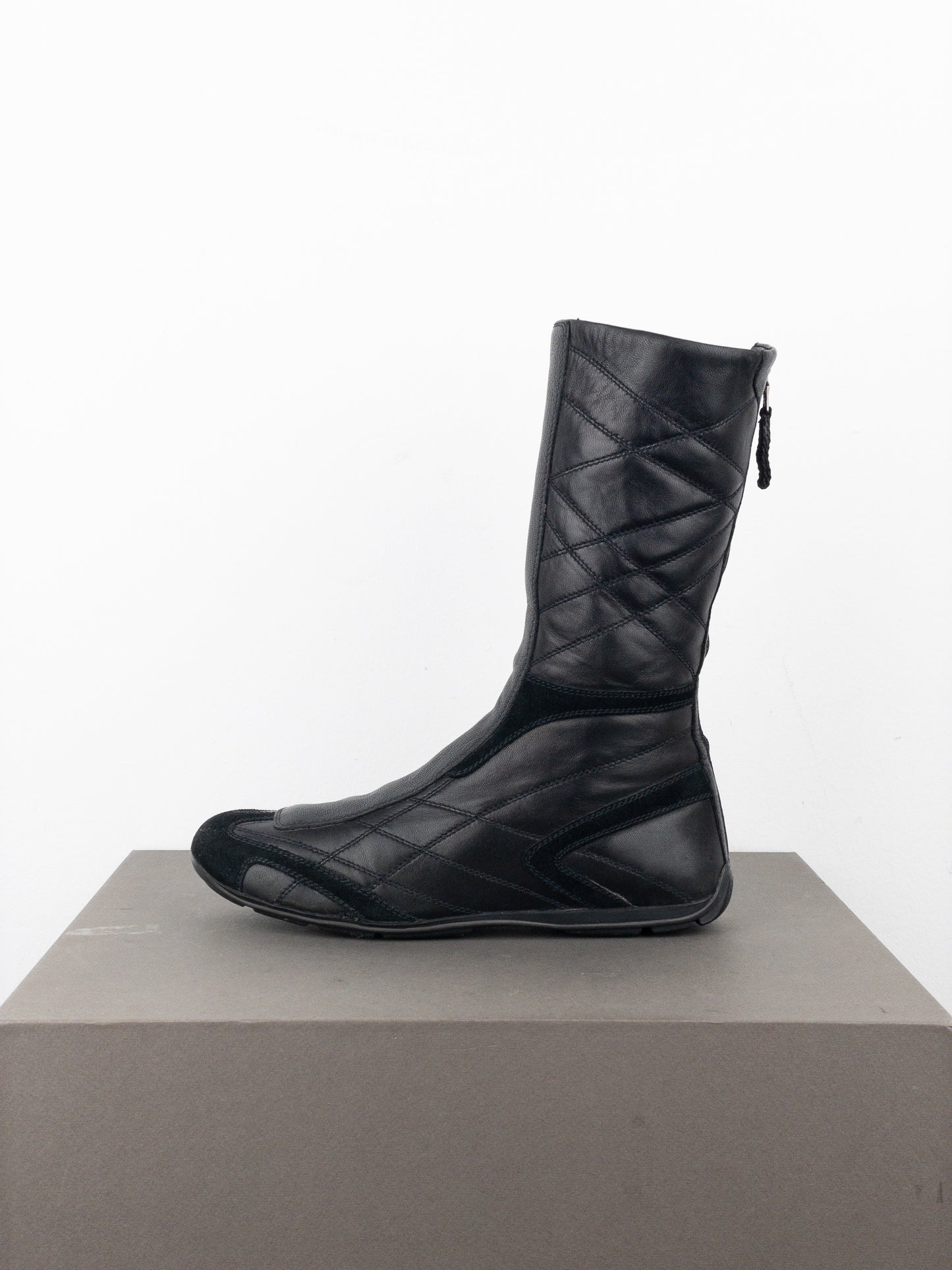 Prada 2000s Mid-Calf Boxing Racing Sneaker Boots