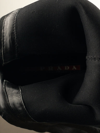 Prada 2000s Mid-Calf Boxing Racing Sneaker Boots