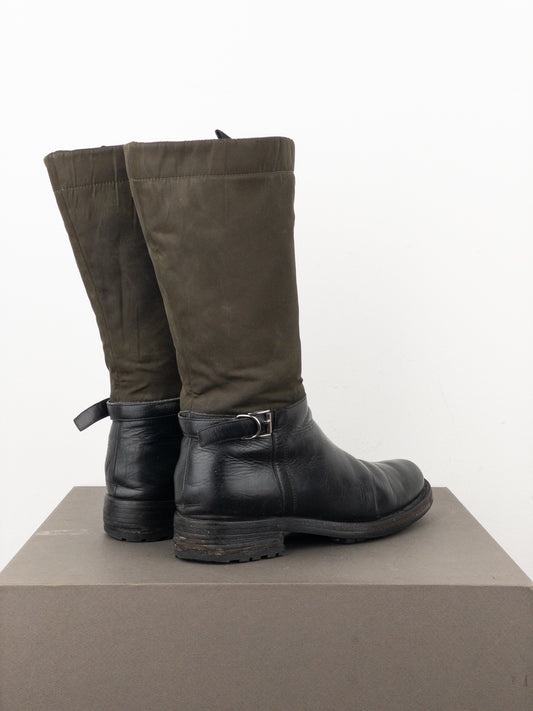 Prada 2000s Mid-Calf Hybrid Buckle Riding Boots
