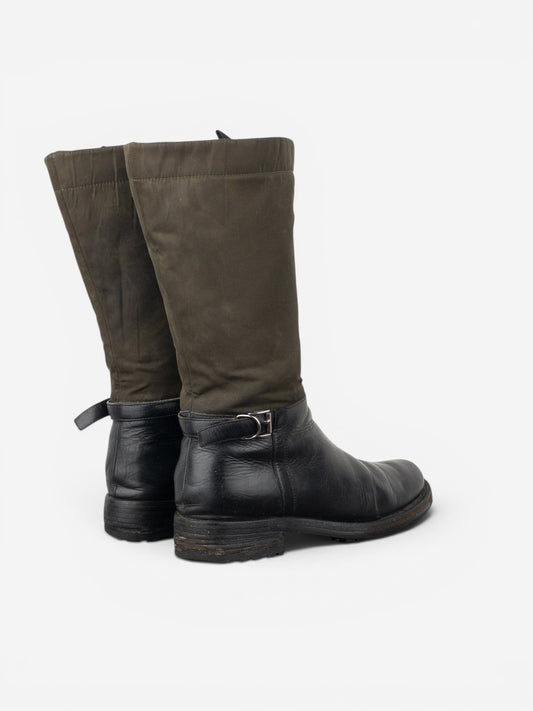 Prada 2000s Mid-Calf Hybrid Buckle Riding Boots – photo 2