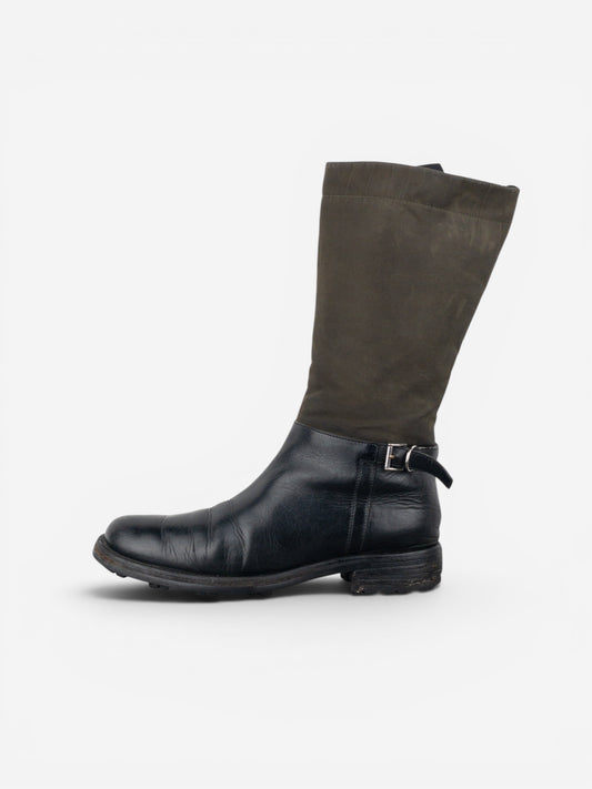 Prada 2000s Mid-Calf Hybrid Buckle Riding Boots – photo 3