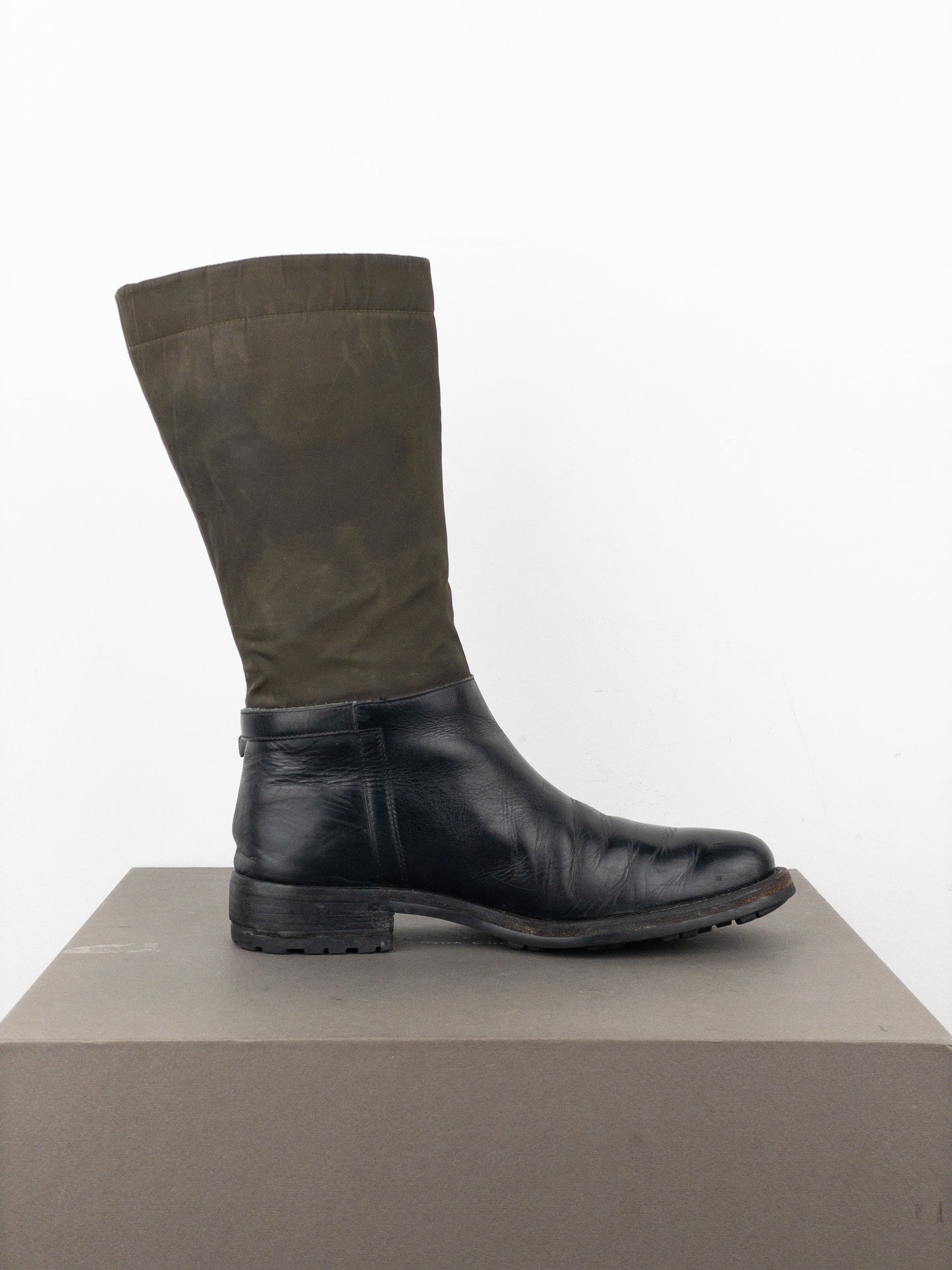 Prada 2000s Mid-Calf Hybrid Buckle Riding Boots