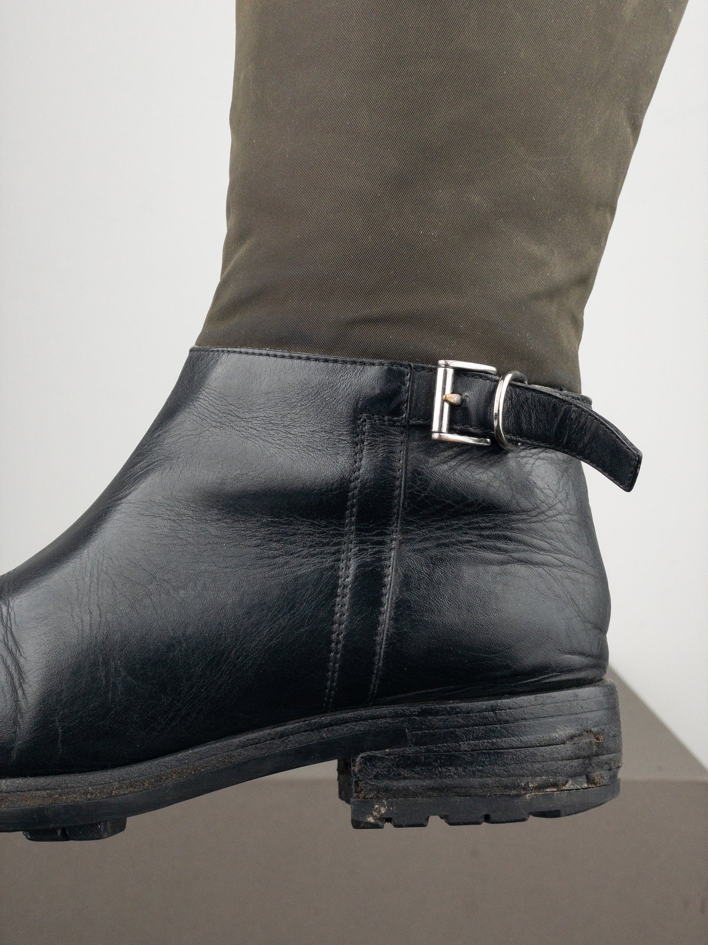 Prada 2000s Mid-Calf Hybrid Buckle Riding Boots