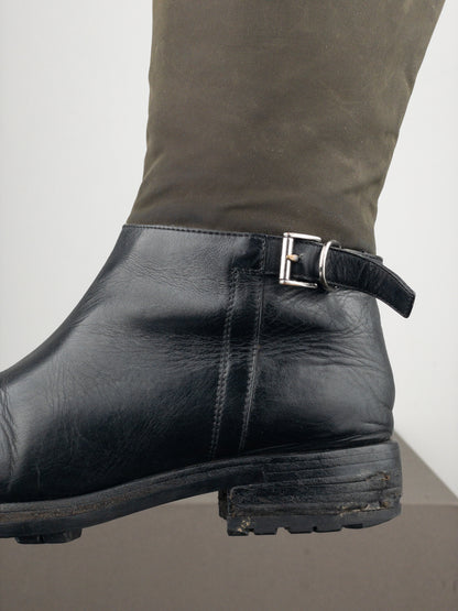 Prada 2000s Mid-Calf Hybrid Buckle Riding Boots