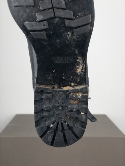 Prada 2000s Mid-Calf Hybrid Buckle Riding Boots