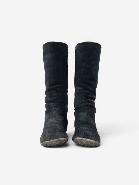 Prada AW99 Suede Knee High Square Toe Biker Moto Sports Boots – photo 5
