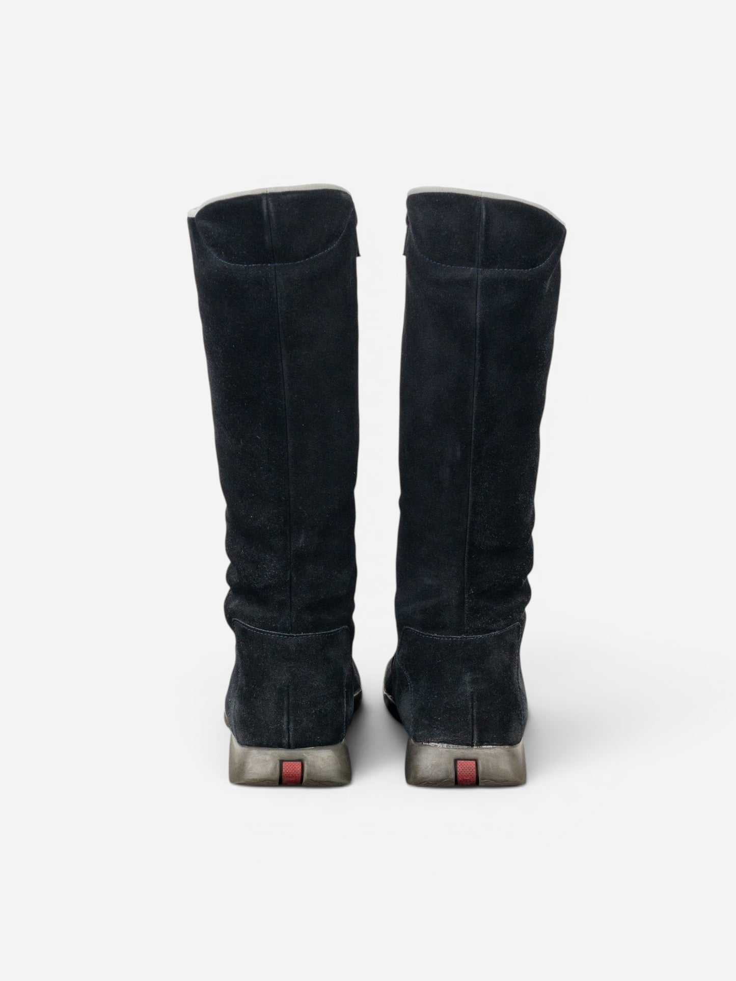 Prada AW99 Suede Knee High Square Toe Biker Moto Sports Boots – photo 6