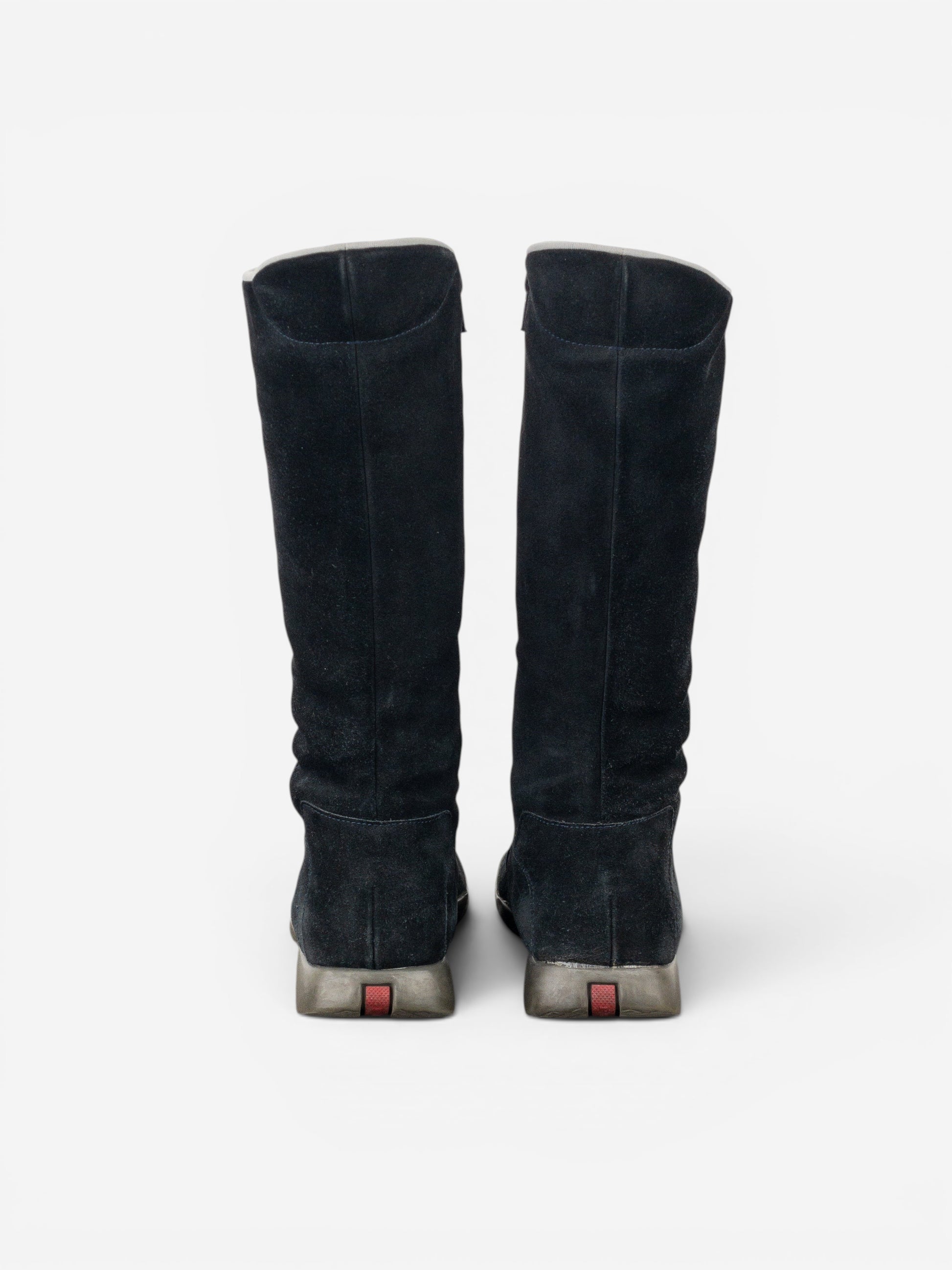 Prada AW99 Suede Knee High Square Toe Biker Moto Sports Boots – photo 6