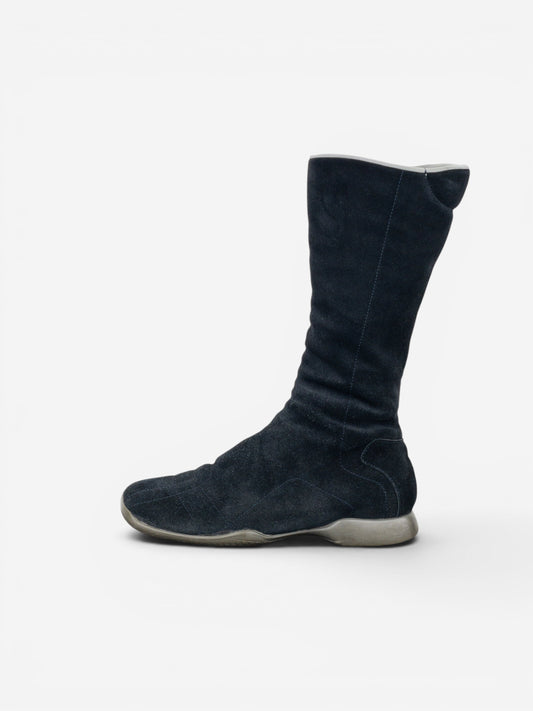 Prada AW99 Suede Knee High Square Toe Biker Moto Sports Boots – photo 3