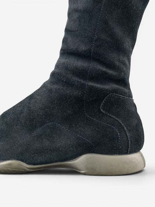 Prada AW99 Suede Knee High Square Toe Biker Moto Sports Boots – photo 8