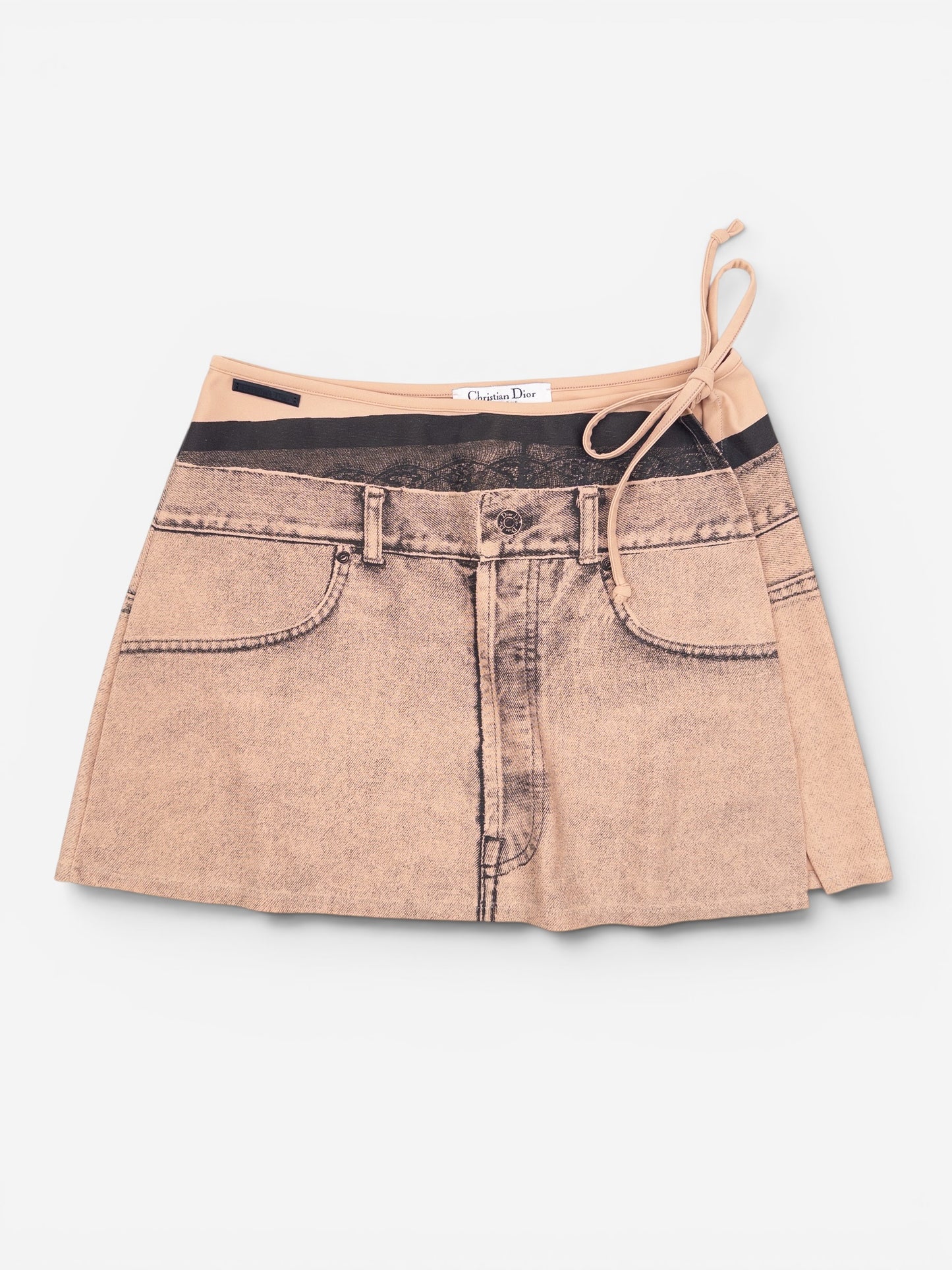 Dior by Galliano SS06 Trompe-l'Oeil Pareo Wrap Mini Skirt