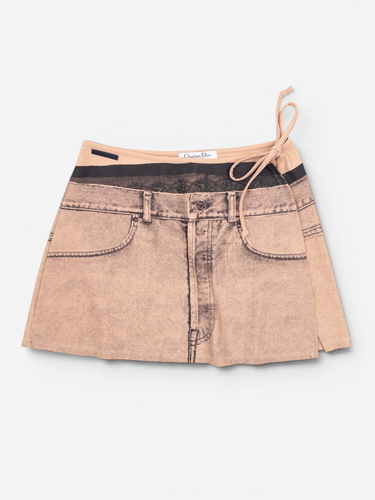 Dior by Galliano SS06 Trompe-l'Oeil Pareo Wrap Mini Skirt