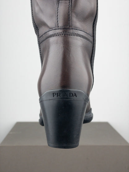 Prada 2000s Knee-High Sports Cowboy Boots