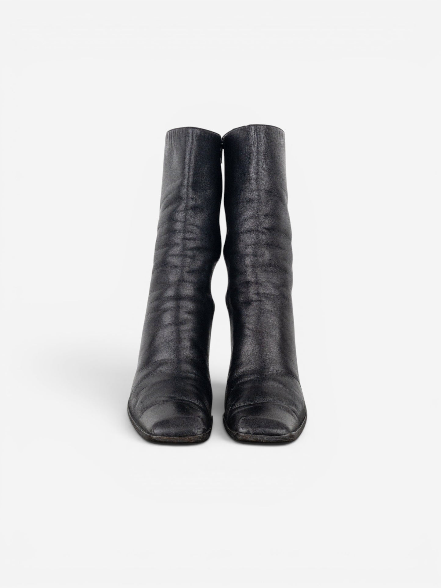 Prada AW99 Square-Toe Sculptural Ankle Heel Boots – photo 5