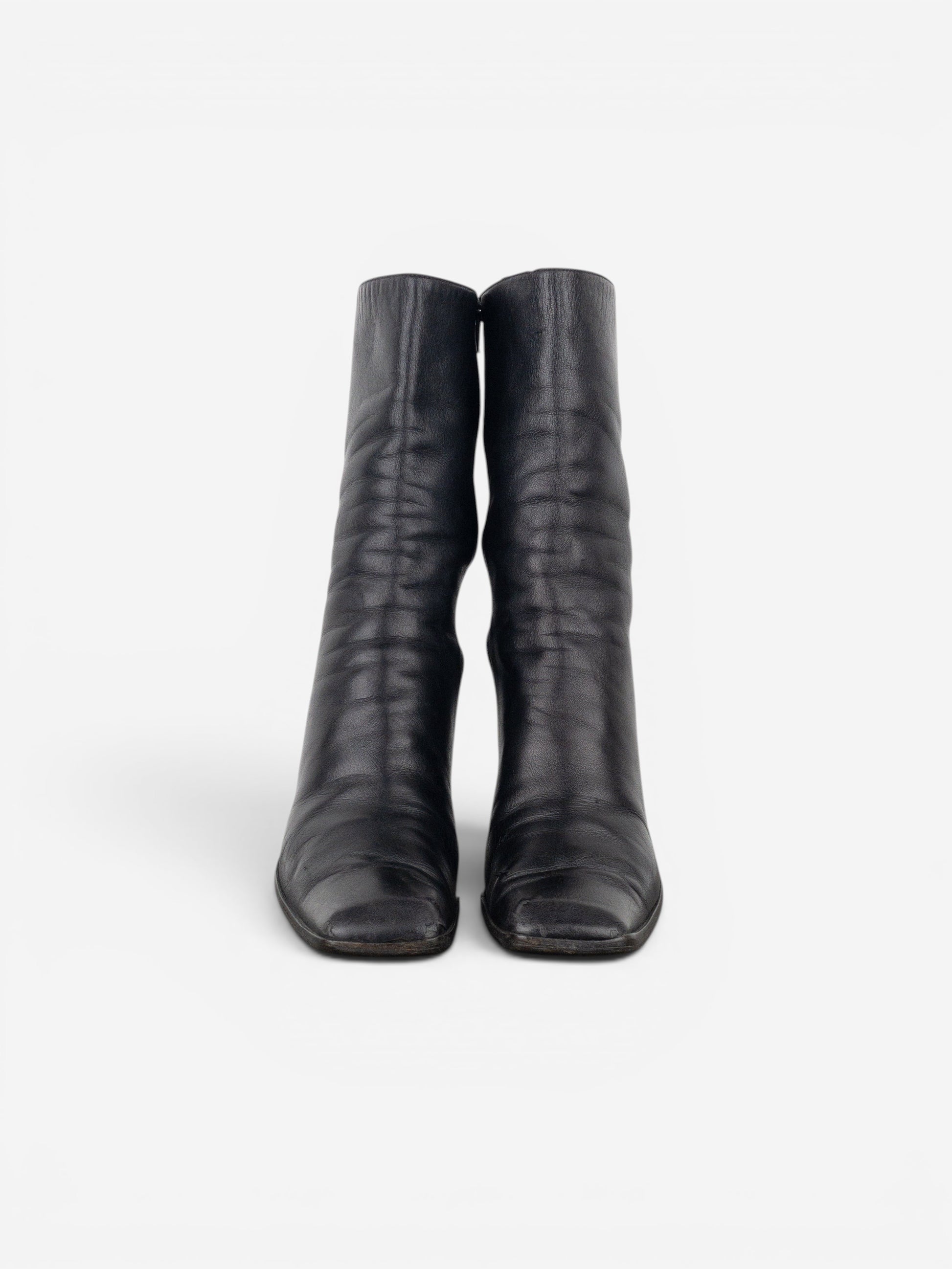 Prada AW99 Square-Toe Sculptural Ankle Heel Boots – photo 5
