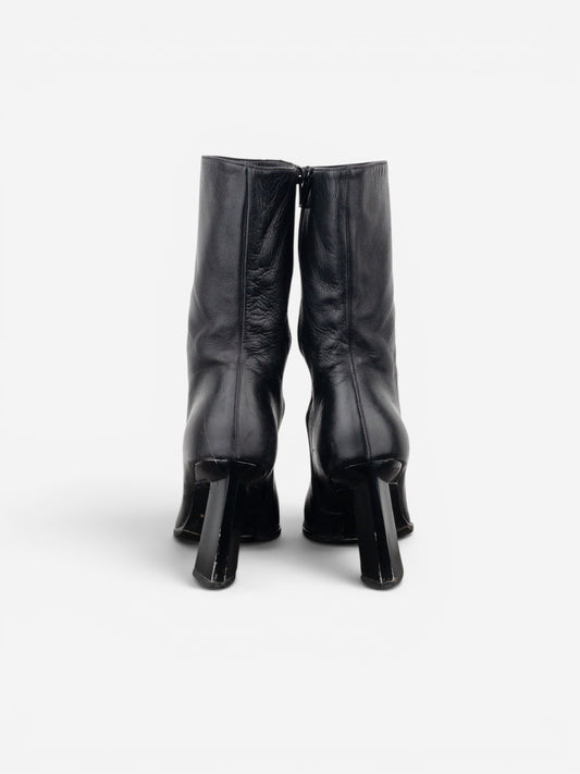 Prada AW99 Square-Toe Sculptural Ankle Heel Boots – photo 6