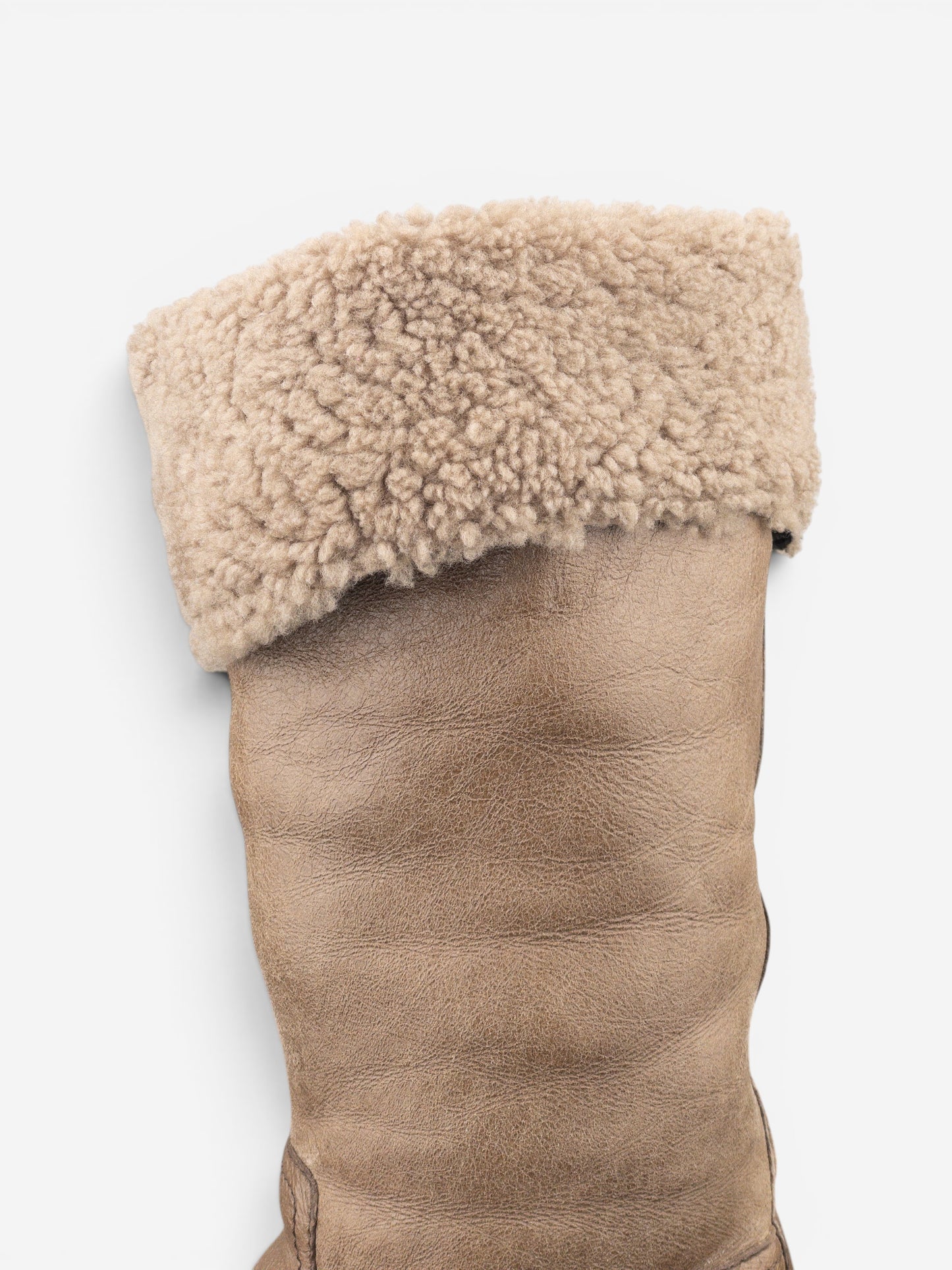 Prada AW11 Knee-High Shearling Paint Biker Moto Boots – photo 8