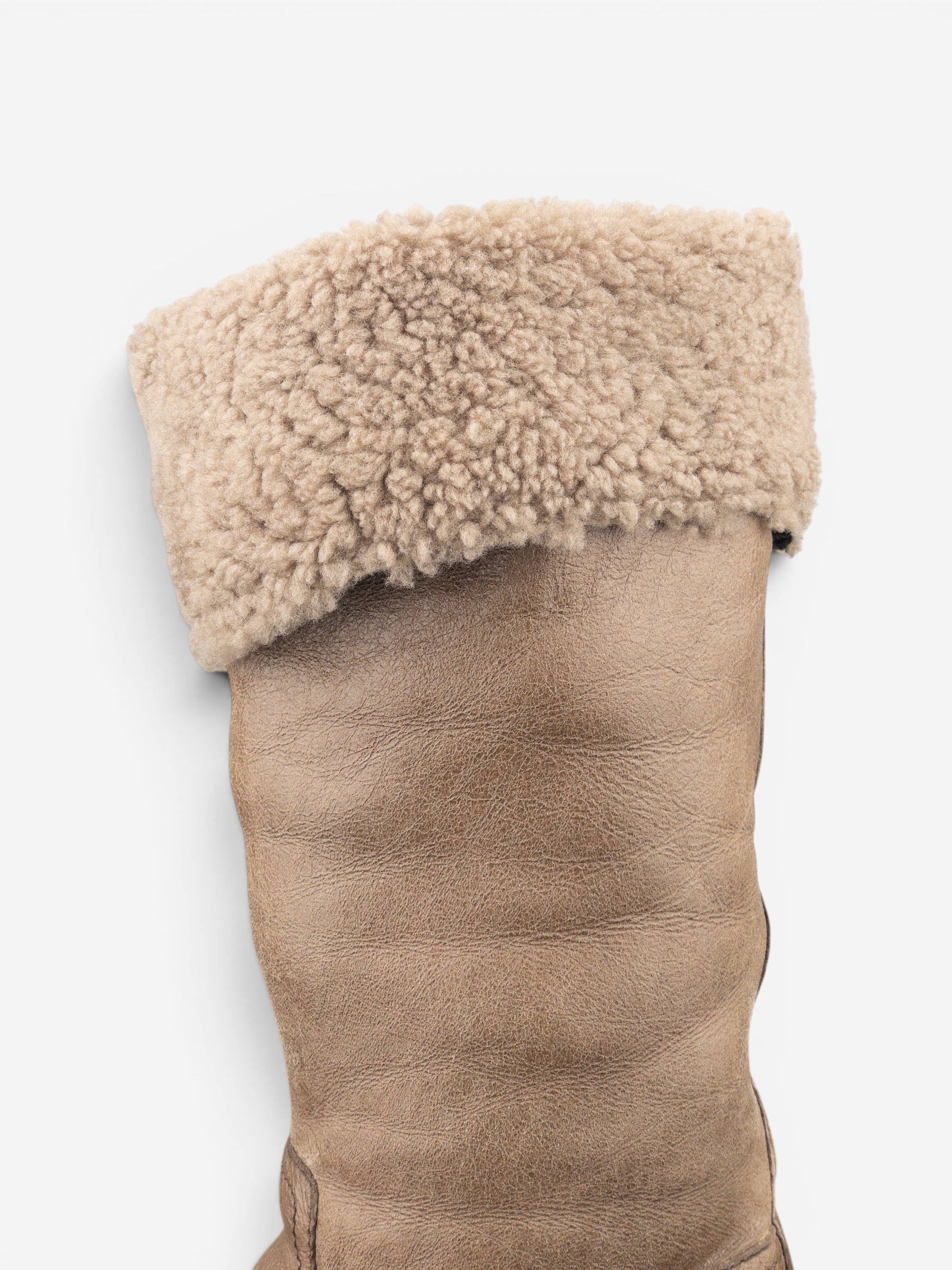 Prada AW11 Knee-High Shearling Paint Biker Moto Boots – photo 8