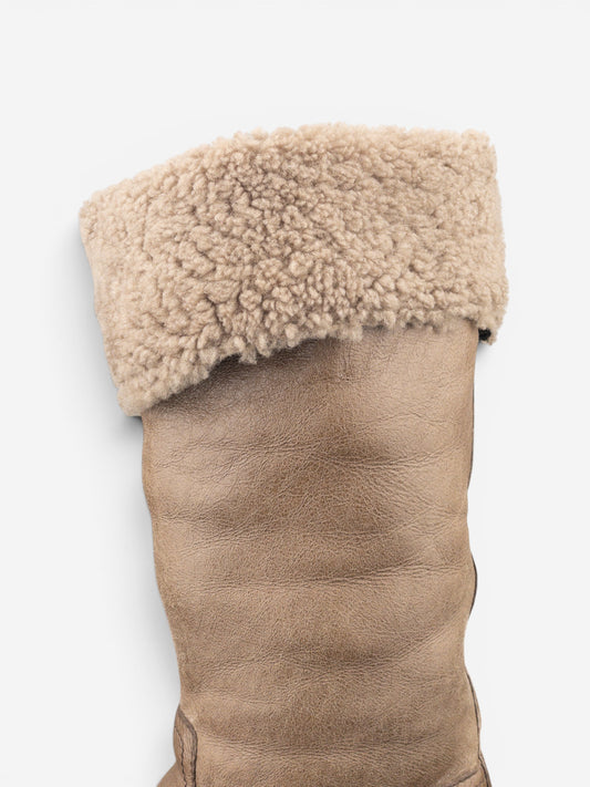 Prada AW11 Knee-High Shearling Paint Biker Moto Boots – photo 8