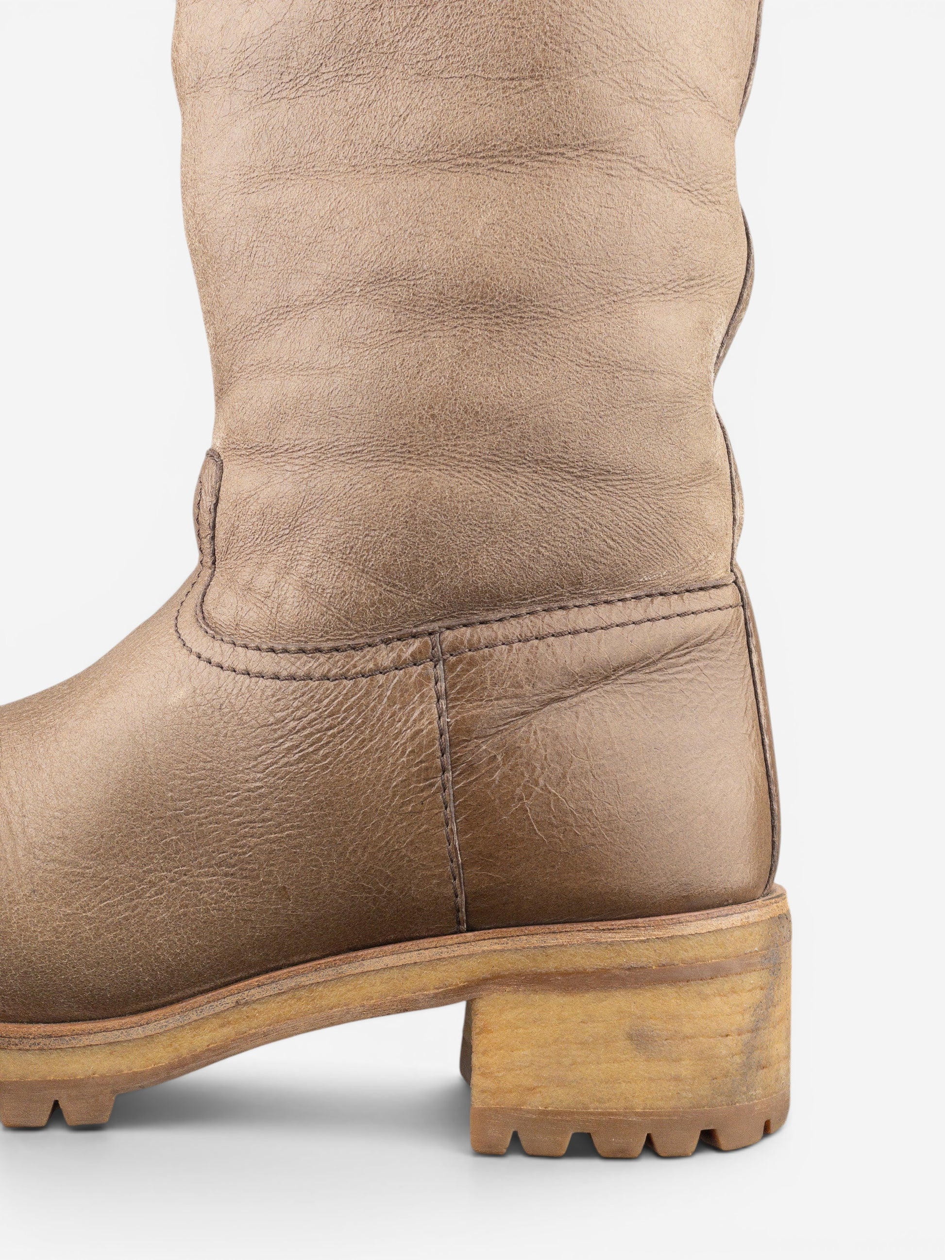 Prada AW11 Knee-High Shearling Paint Biker Moto Boots – photo 9
