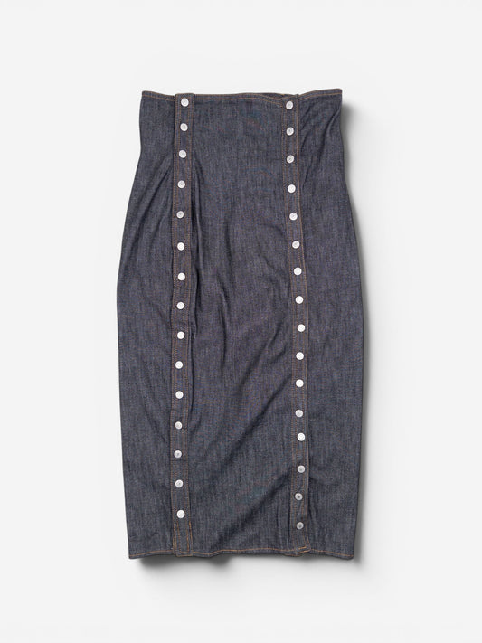 Dolce & Gabbana 2000s Buttoned Denim Maxi Skirt