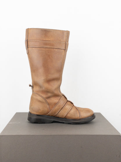 Dior by Galliano 2000s Buckled Moto Biker Boots