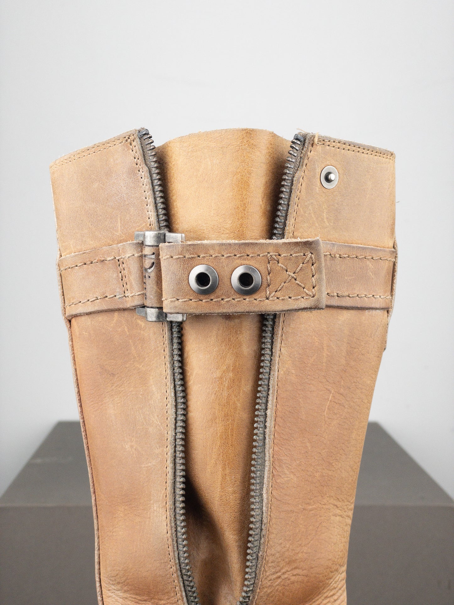 Dior by Galliano 2000s Buckled Moto Biker Boots