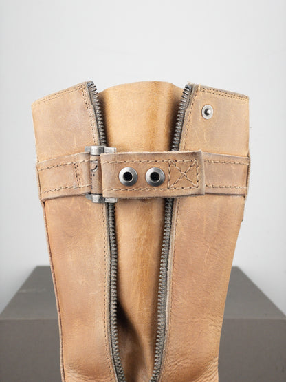 Dior by Galliano 2000s Buckled Moto Biker Boots