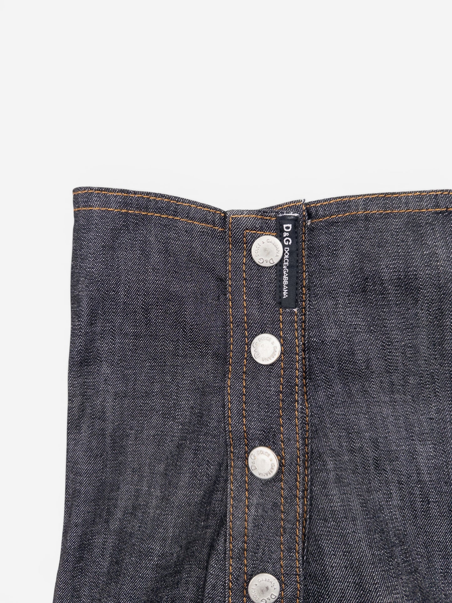 Dolce & Gabbana 2000s Buttoned Denim Maxi Skirt