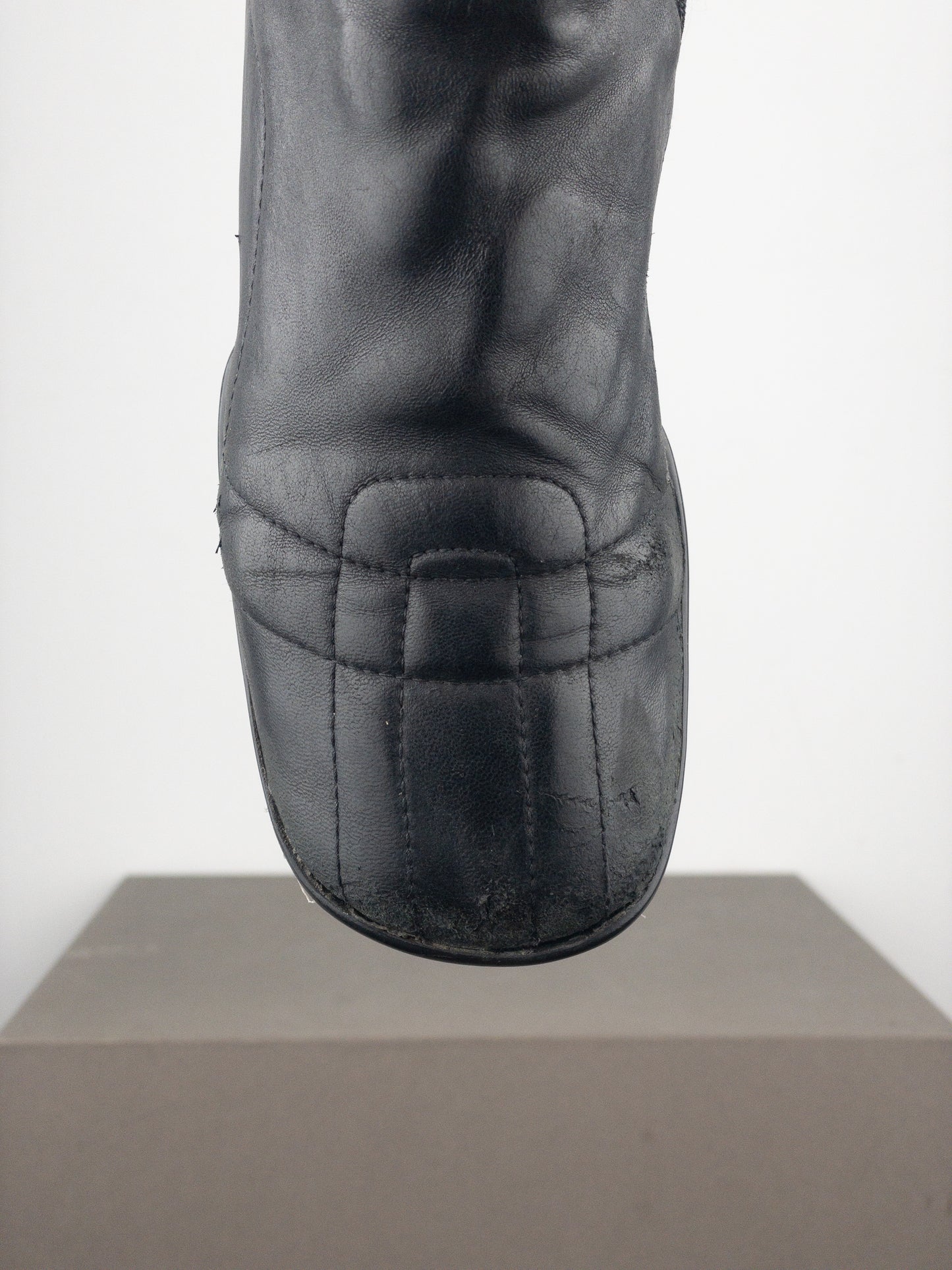 Prada AW99 Knee High Square Toe Biker Moto Sports Boots