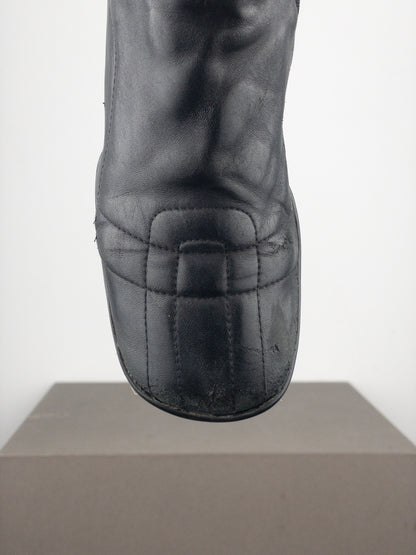 Prada AW99 Knee High Square Toe Biker Moto Sports Boots