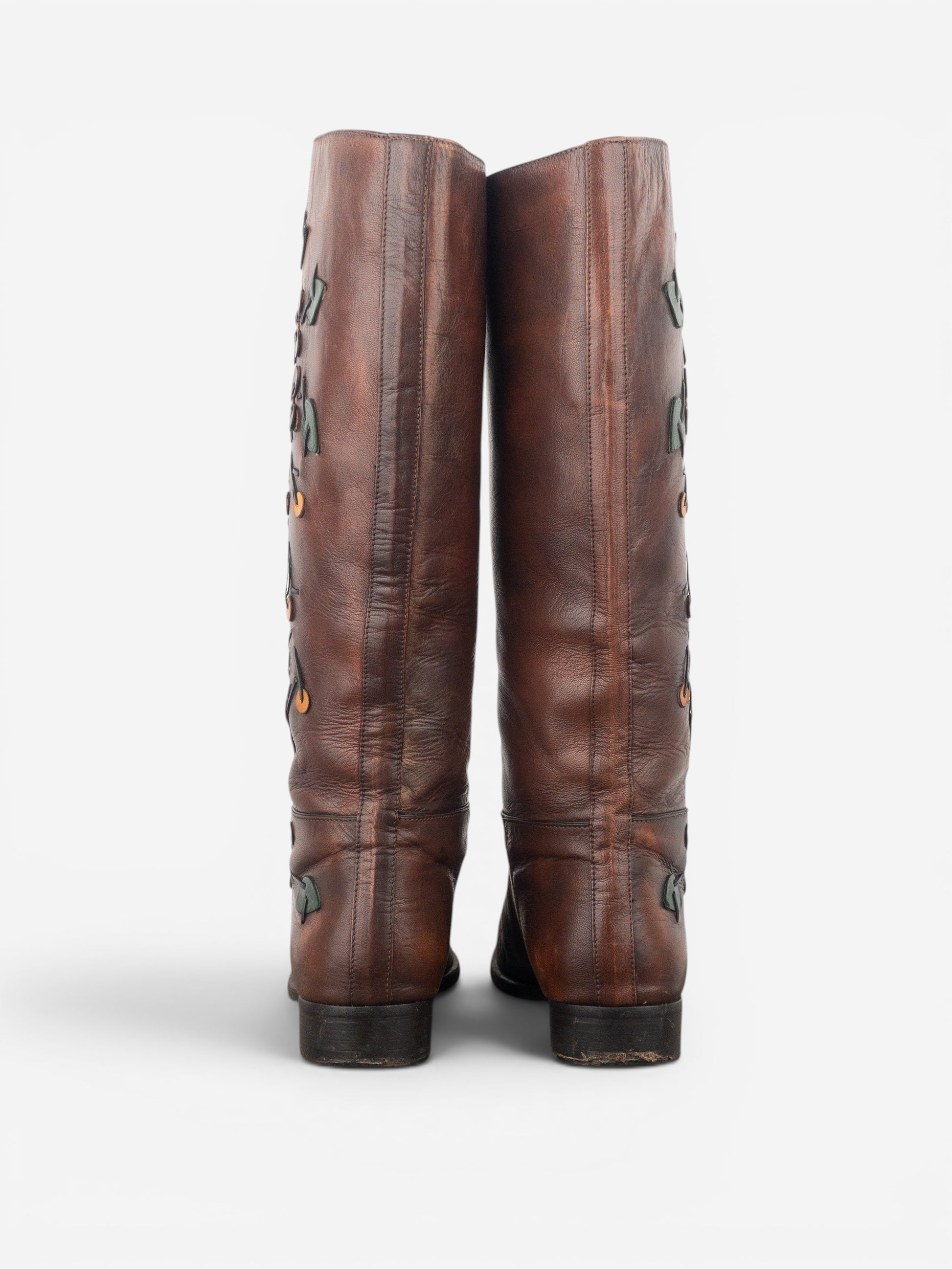 Prada AW99 Knee High Flowers Leaves Riding Boots – photo 6