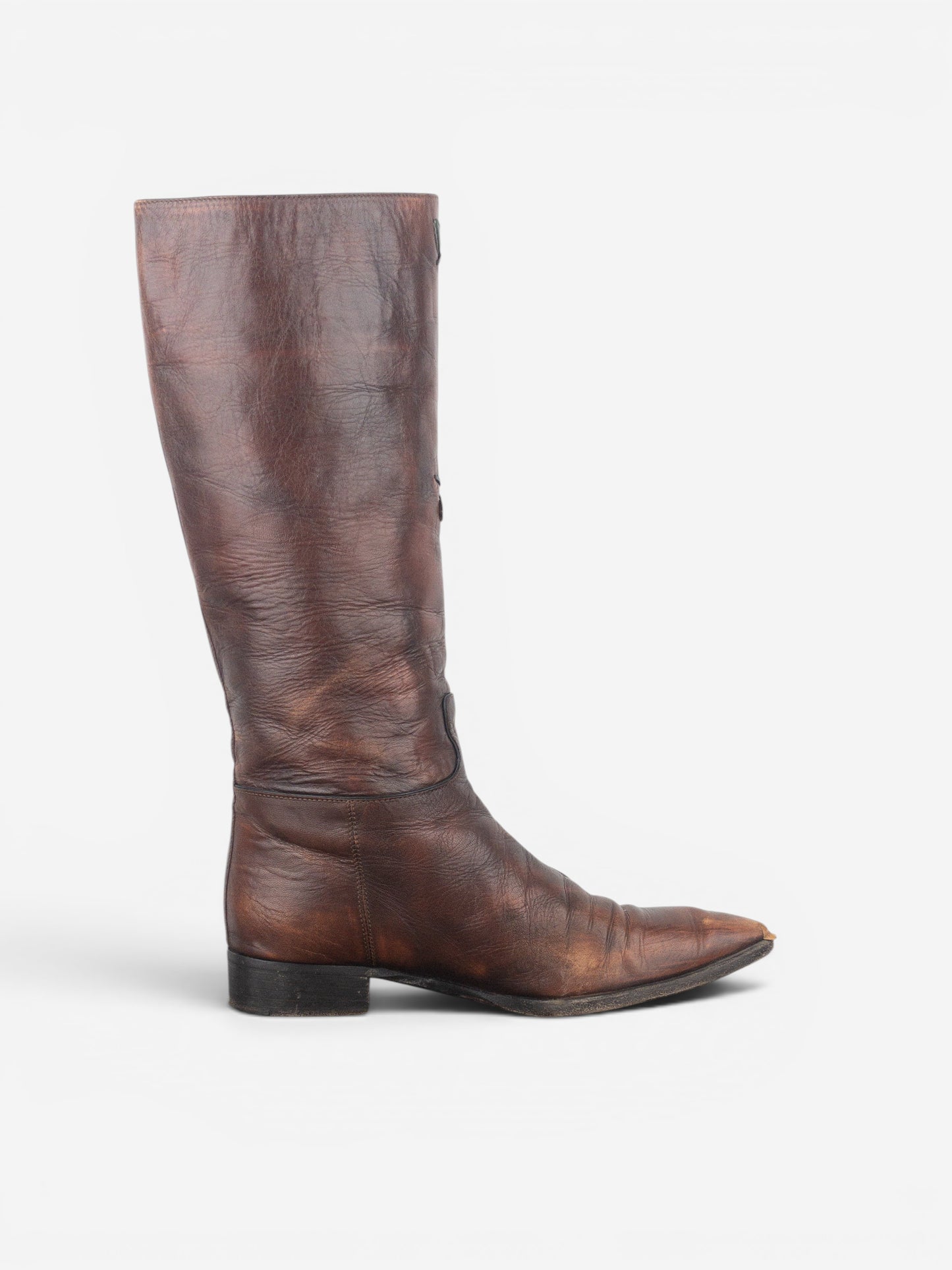 Prada AW99 Knee High Flowers Leaves Riding Boots – photo 4