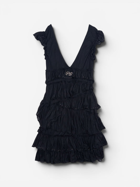 Roberto Cavalli 2000s Layered Ruffle Beach Mini Dress