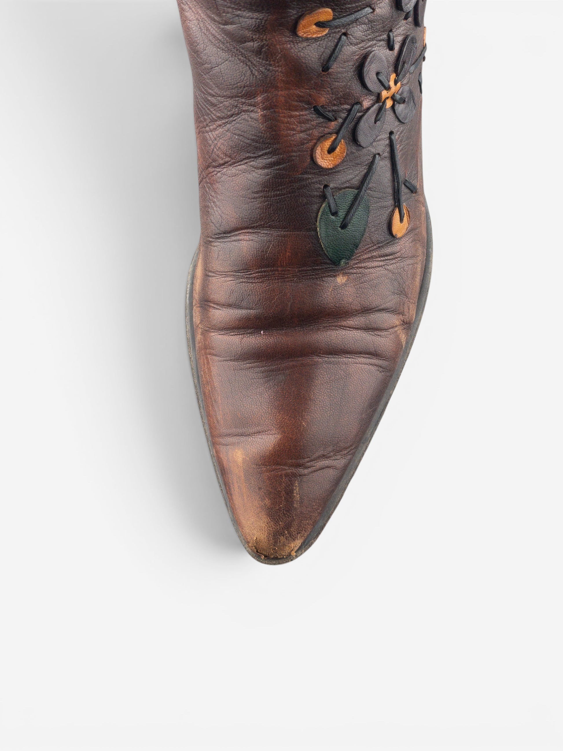 Prada AW99 Knee High Flowers Leaves Riding Boots – photo 7