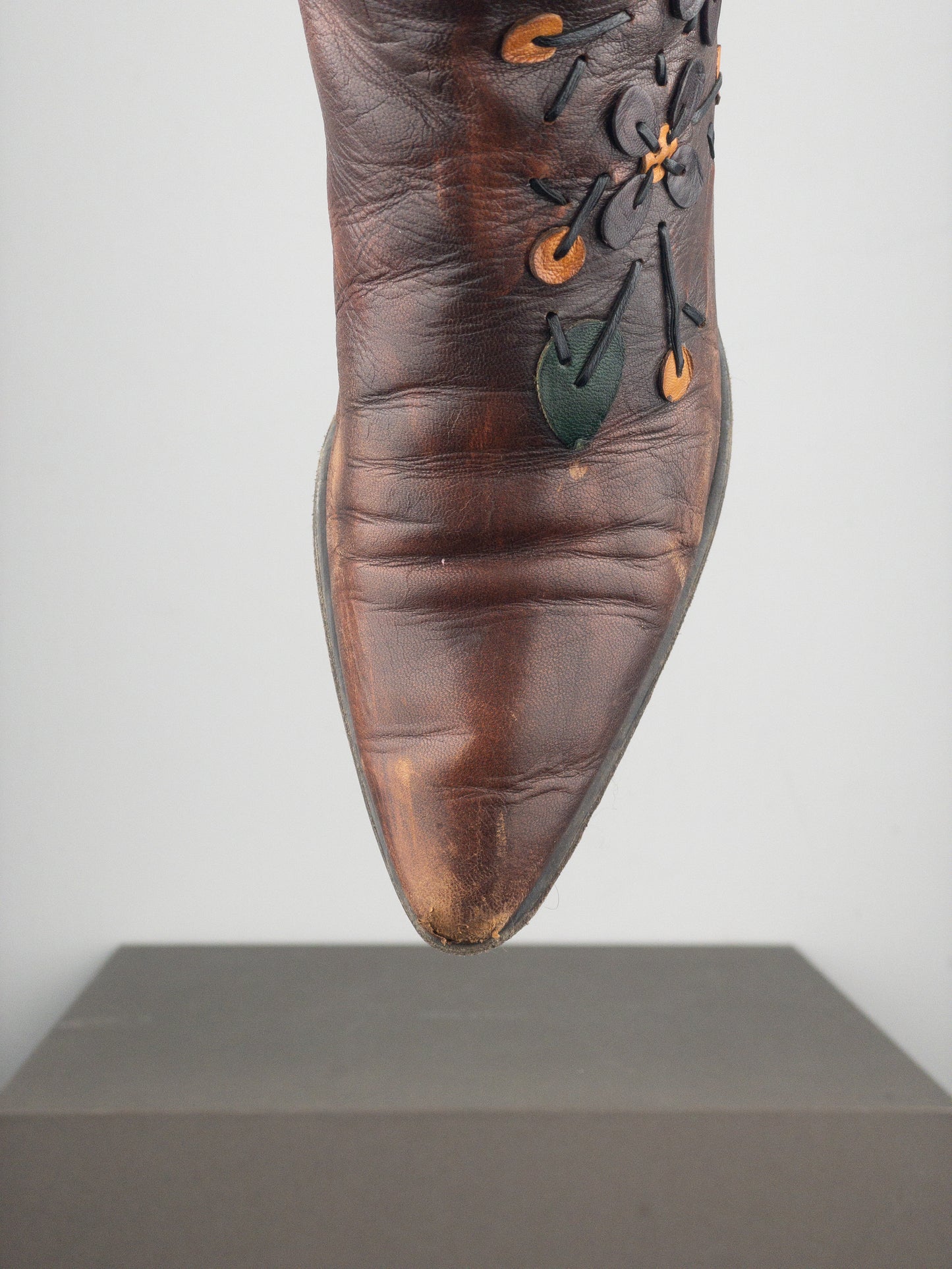 Prada AW99 Knee High Flowers Leaves Riding Boots