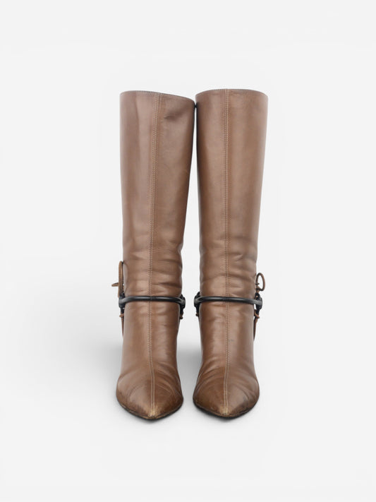 Gucci by Tom Ford AW99 Horsebit Stirrup Harness Riding Heel Boots – photo 5