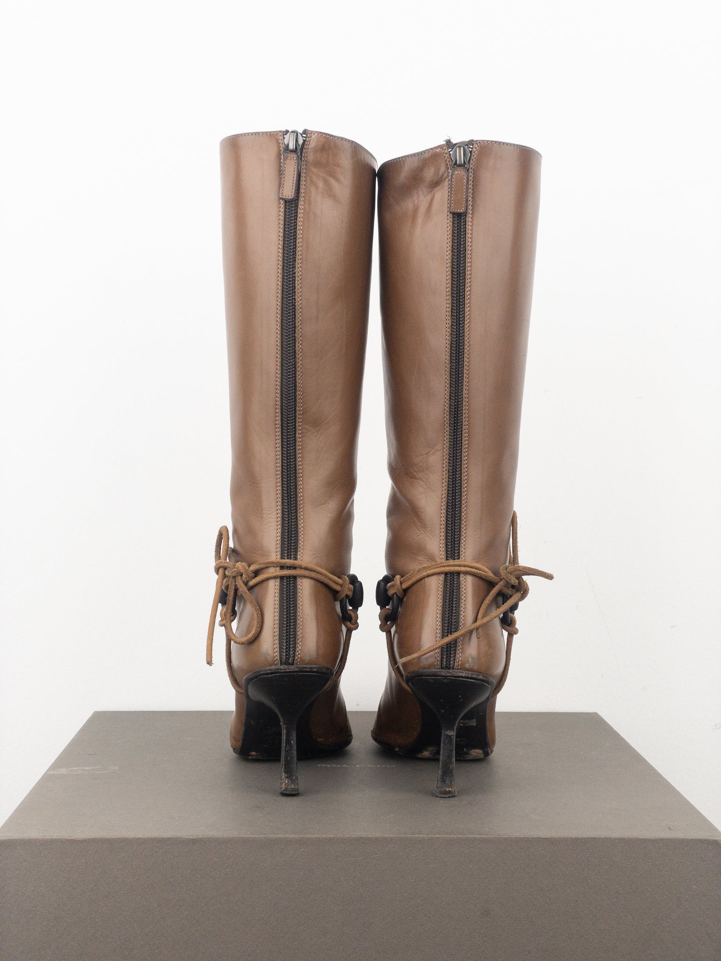 Gucci by Tom Ford AW99 Horsebit Stirrup Harness Riding Heel Boots