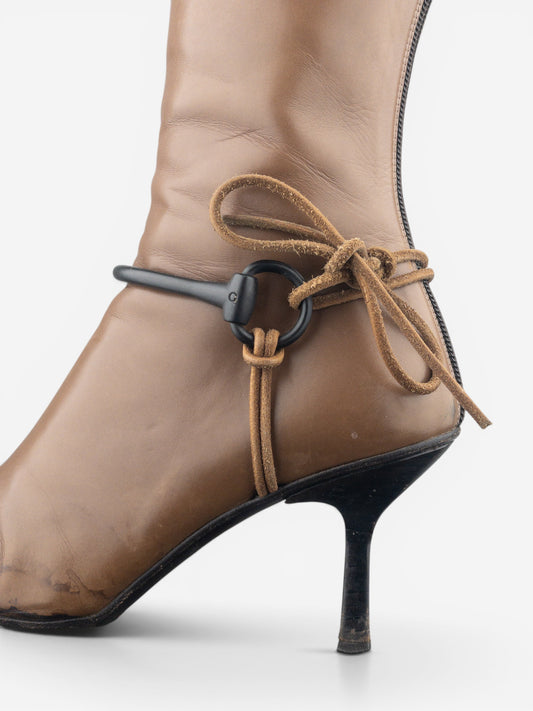 Gucci by Tom Ford AW99 Horsebit Stirrup Harness Riding Heel Boots – photo 8