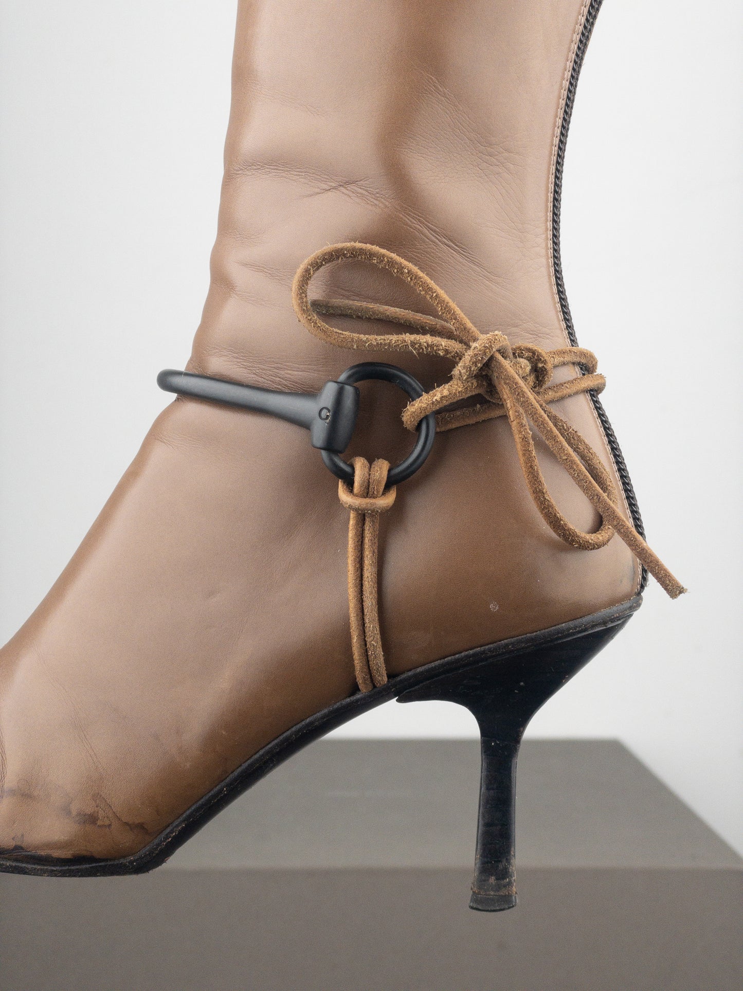 Gucci by Tom Ford AW99 Horsebit Stirrup Harness Riding Heel Boots