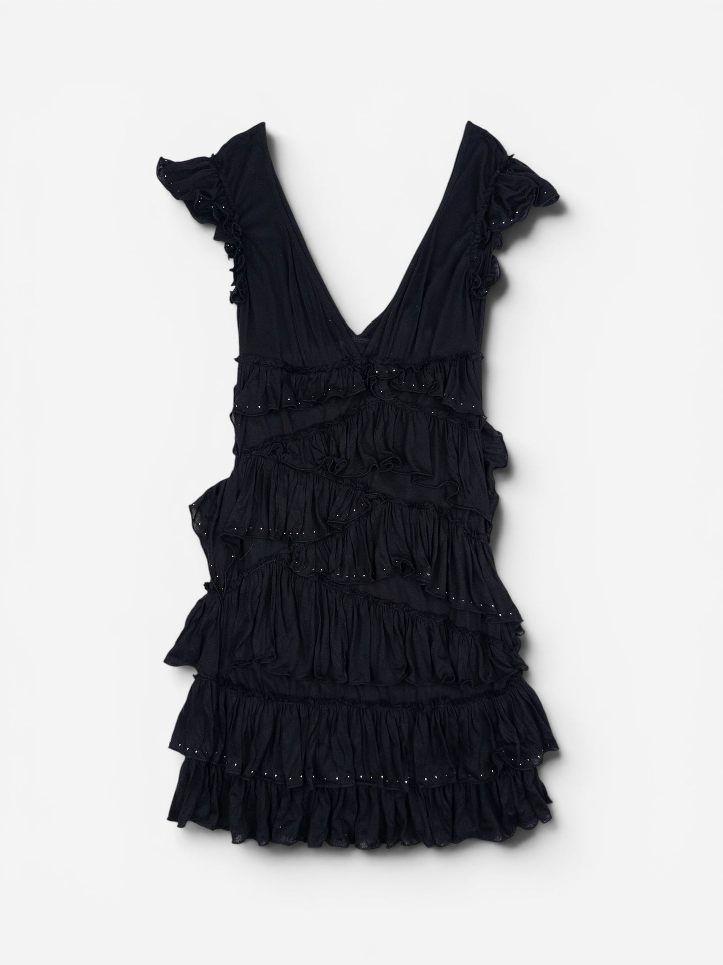 Roberto Cavalli 2000s Layered Ruffle Beach Mini Dress
