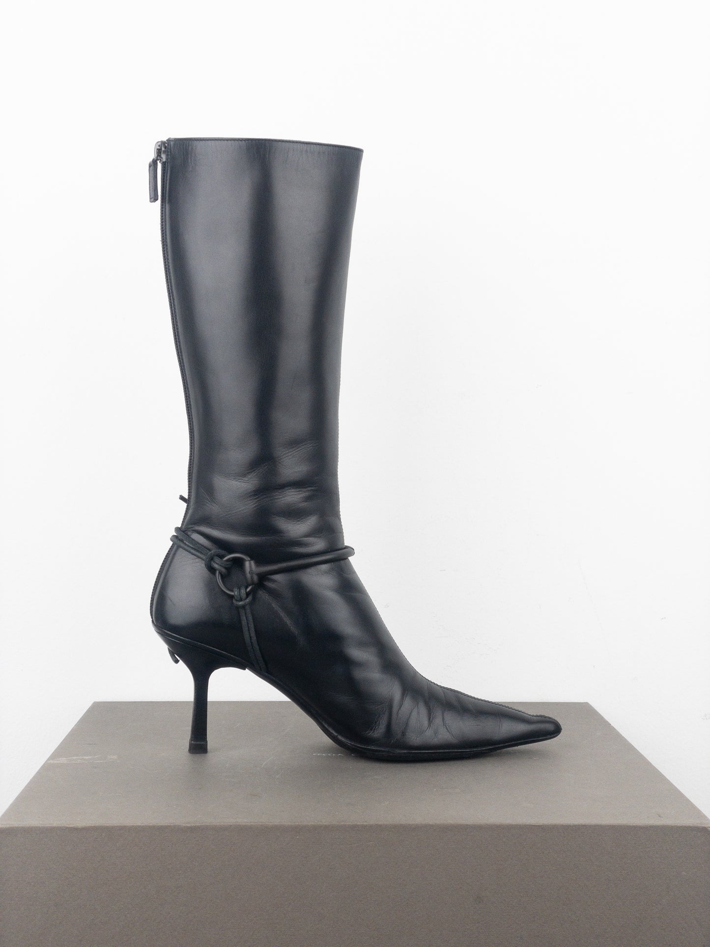 Gucci by Tom Ford AW99 Horsebit Stirrup Harness Riding Heel Boots