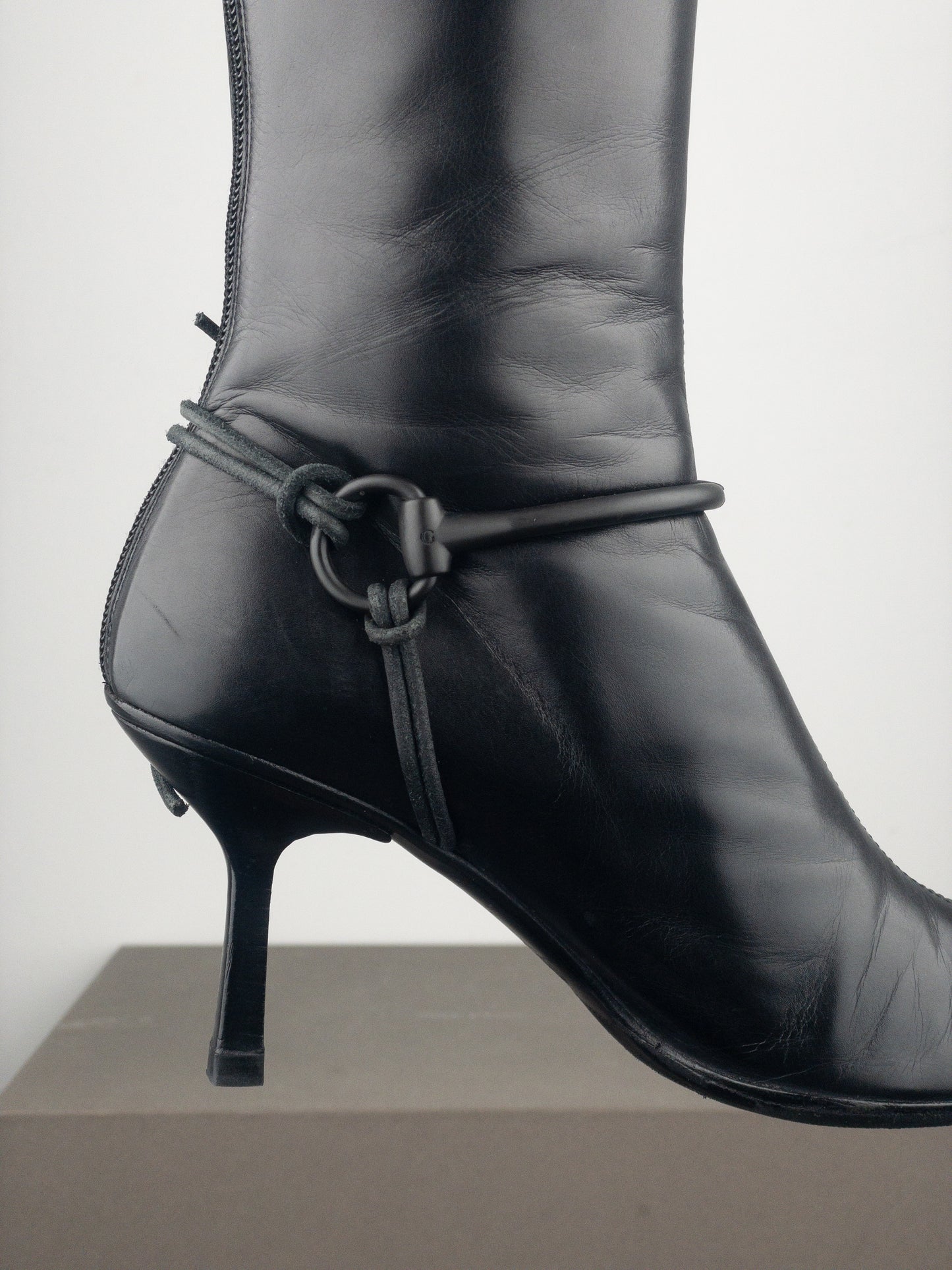 Gucci by Tom Ford AW99 Horsebit Stirrup Harness Riding Heel Boots