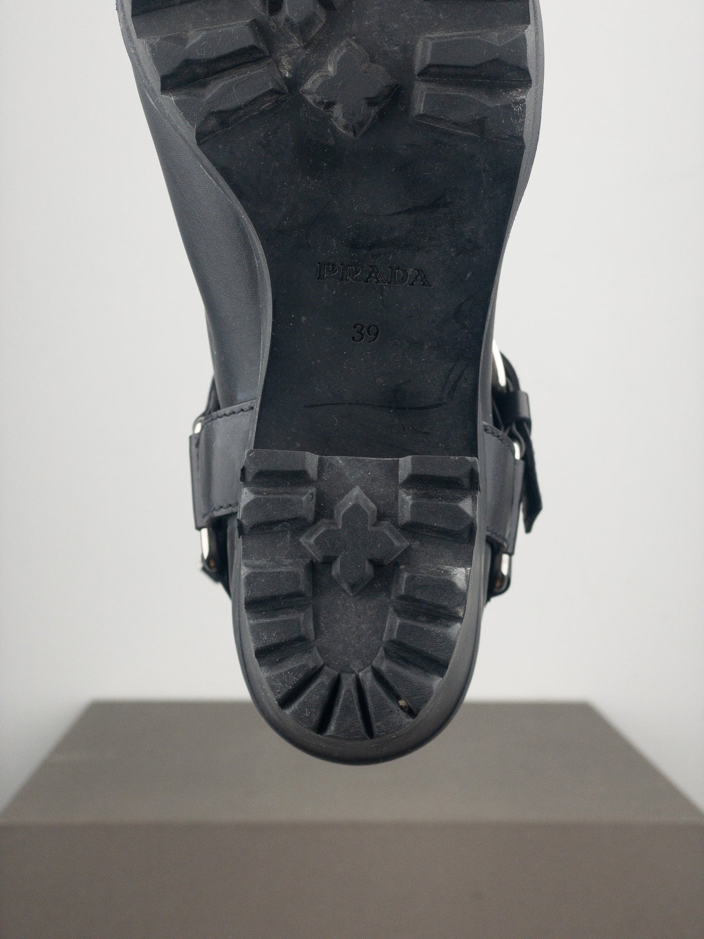 Prada 2000s Knee-High Harness Buckle Biker Cowboy Boots