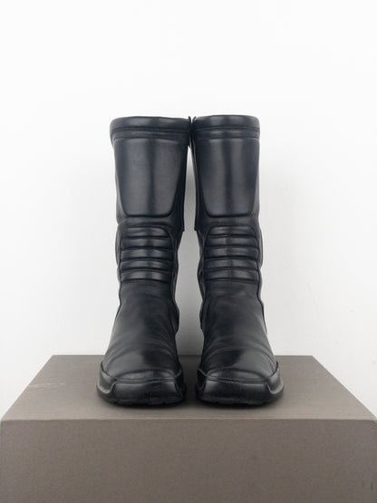 Prada AW99 Mid-Calf Square-Toe Astro Moto Biker Boots