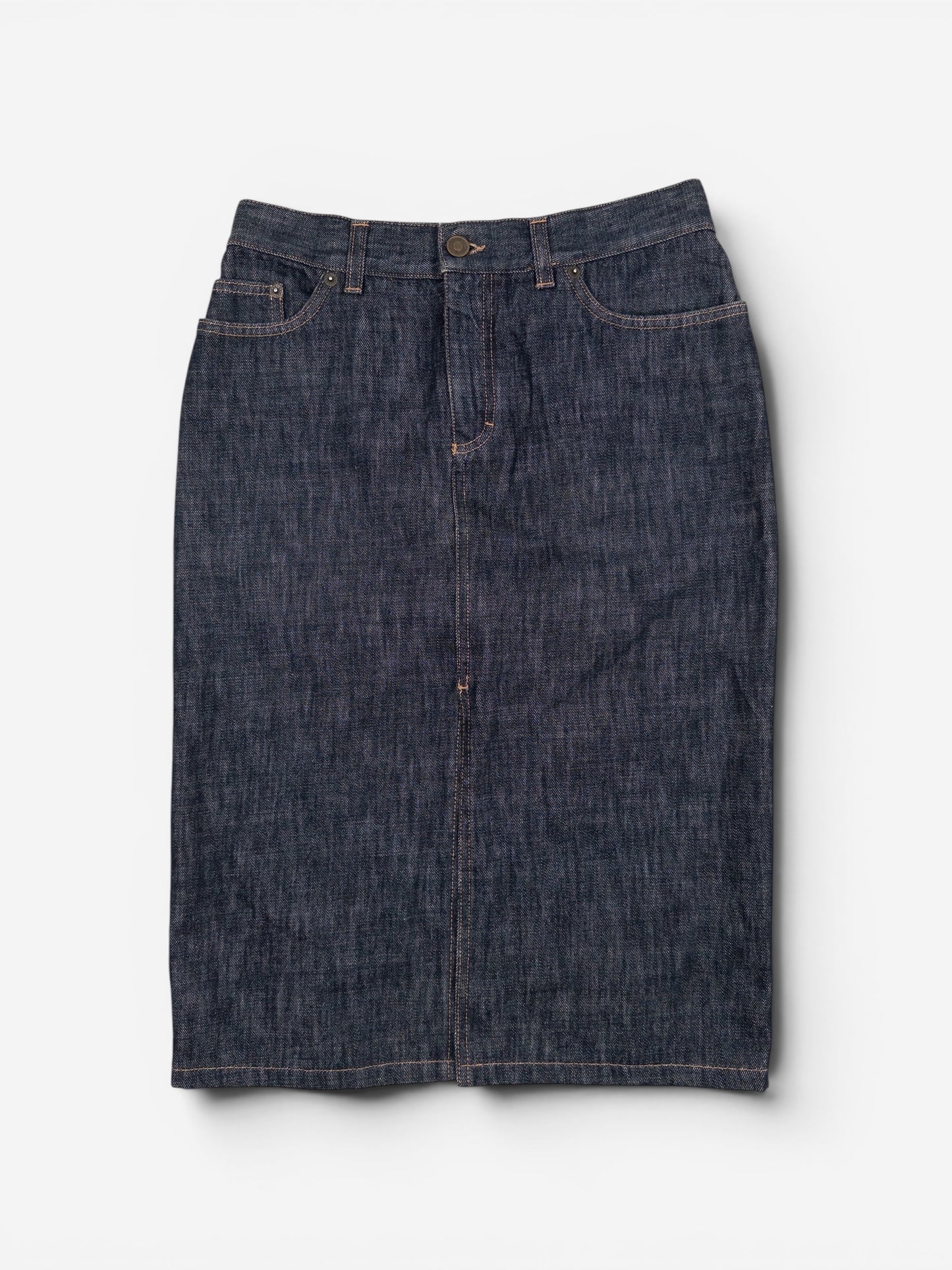 Gucci by Tom Ford SS02 Heart Cutout Denim Jeans Midi Skirt