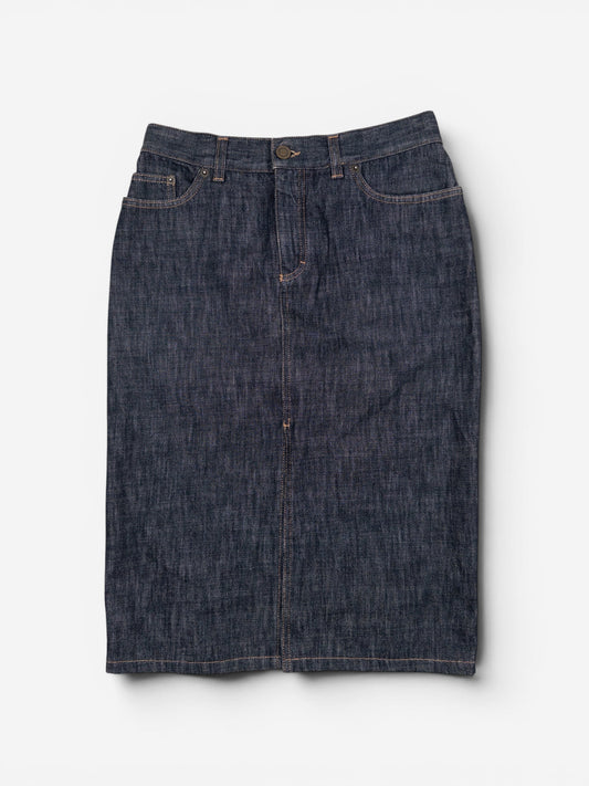 Gucci by Tom Ford SS02 Heart Cutout Denim Jeans Midi Skirt